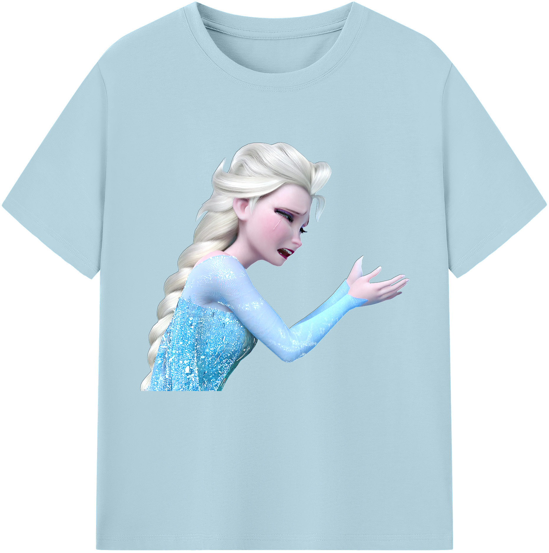 （画像用） アナと雪の女王 アンナ エルサ Frozen Anna Elsa 綿100％半袖Tシャツ（フロントプリント）